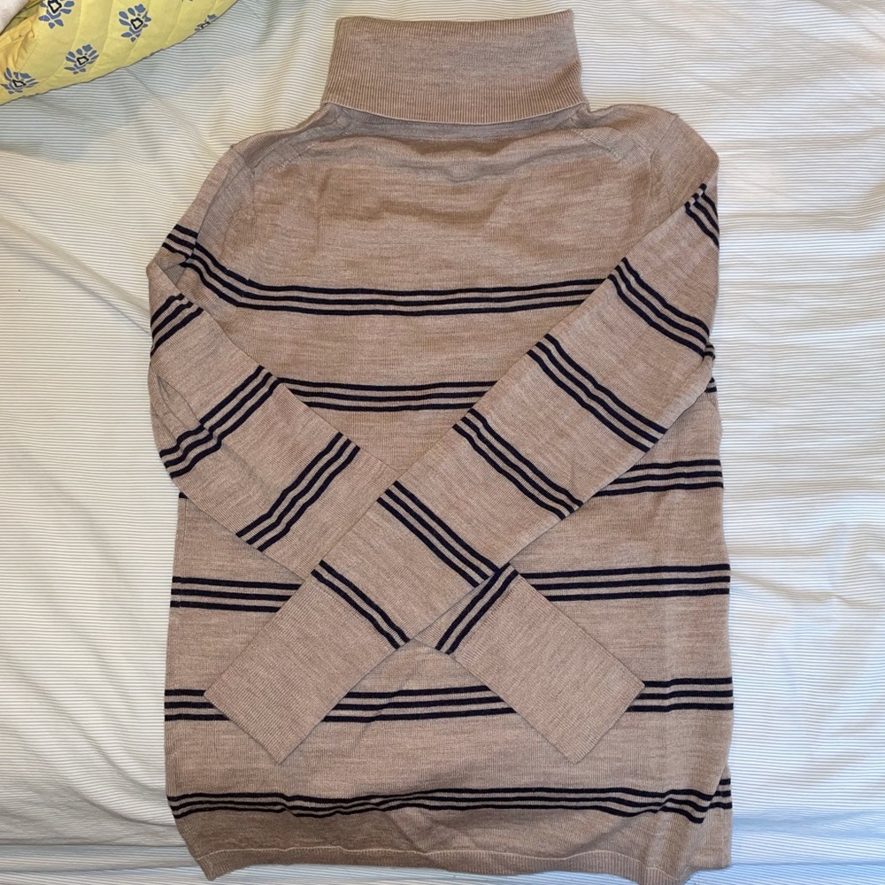 Banana Republic Tan & Navy Stripped Turtleneck